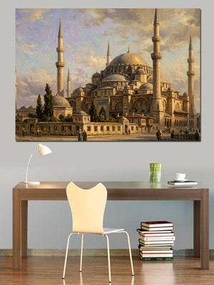 Karizma Tablo Istanbul Sultanahmet Camii Tarihi Görünüm Dekoratif Kanvas - Mdf Ahşap Tablo