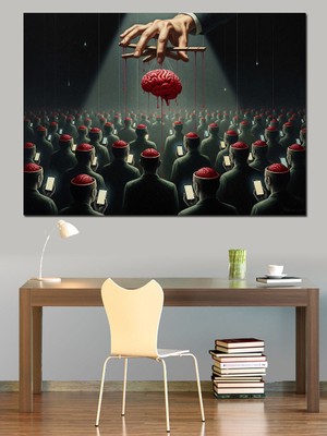 Karizma Tablo Beyin ve Zihin Gücü Illüstrasyonu Dekoratif Kanvas - Mdf Ahşap Tablo