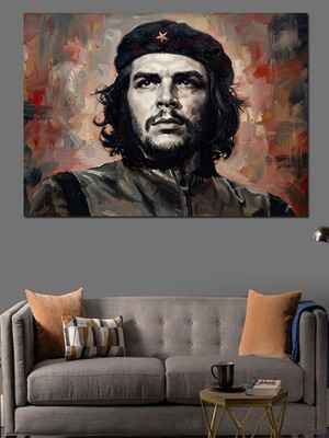 Karizma Tablo Che Guevara Karizmatik Portre Sanatı Dekoratif Kanvas - Mdf Ahşap Tablo