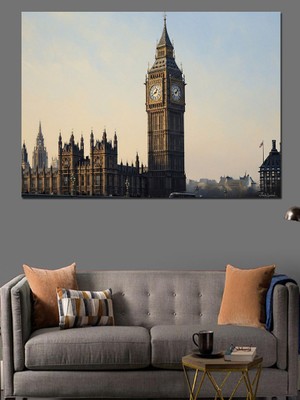 Karizma Tablo Londra'nın Simgesi Tarihi Big Ben Dekoratif Kanvas - Mdf Ahşap Tablo