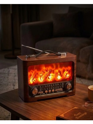 Store Mania Ieg™ Dekoratif Şömine Görünümlü Bluetooth Hoparlör Fm Am Sw Radyo USB Tf Kart Müzik Çalar