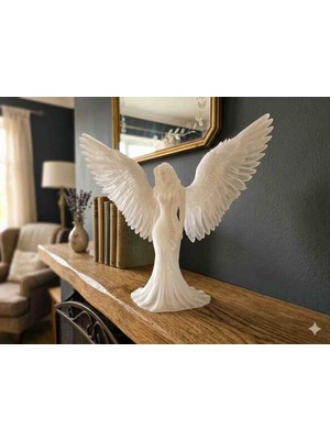 3D VAN TASARIM Transparan Saydam Renkte Büyük Kanatlı Melek Figürü
