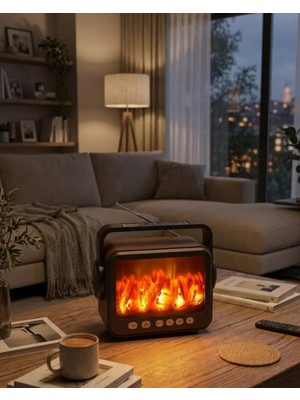 Store Mania Ieg™ Şömine Efektli Bluetooth Hoparlör Fm Radyo USB Tf Kart Destekli Kablosuz Müzik Çalar