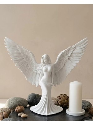 Hobilinka Minimalist Melek Insan Figürlü 3D Heykel Dekoratif Biblo Ev Dekoru