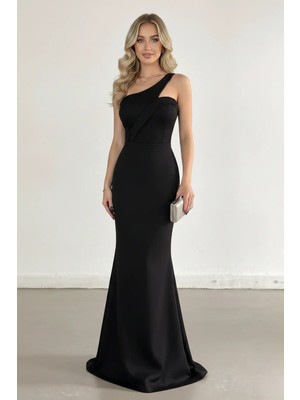 Infivento Kadın Scuba Kumaş Çapraz Yaka Askı Balık Elbise Abiye