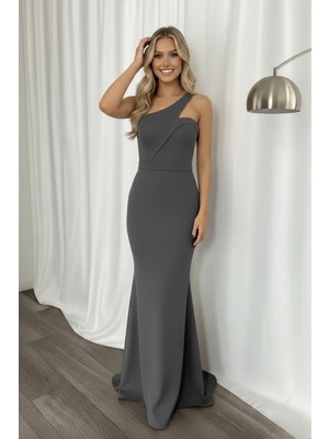 Infivento Kadın Scuba Kumaş Çapraz Yaka Askı Balık Elbise Abiye