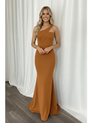 Infivento Kadın Scuba Kumaş Çapraz Yaka Askı Balık Elbise Abiye