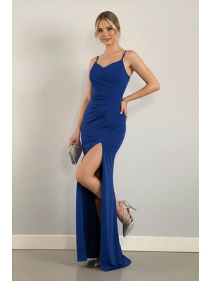 Infivento Kadın Scuba Kumaş Maxi Boy Abiye Elbise