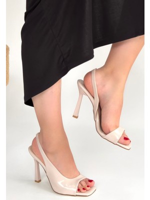 Shemard Janta Bej Cilt Topuklu Ayakkabı