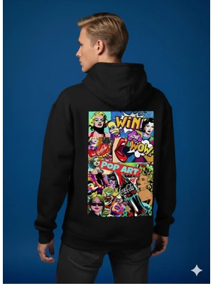 Lenithra Pop Art Coca Cola Sırt Baskılı Unisex Oversize Hoodie