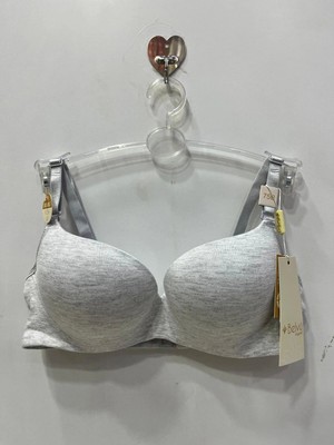 Belvü Kadın Balenli Double Dolgulu Penye Melanj Koyu Gri Sütyen