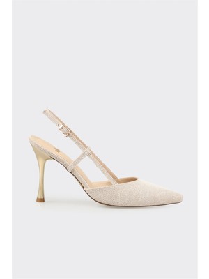 Elle Ekru Kadın Topuklu Ayakkabı