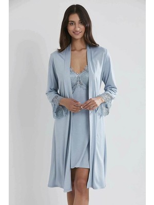 Pierre Cardin 5040 6'lı Modal Gecelik Sabahlık Çeyiz Seti Mist