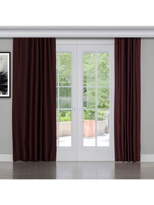 Gauze Fabric Design Blackout Karartma Özellikli Perde Bordo