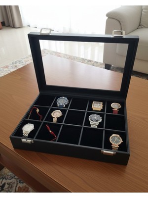 Alpinkutu,cam Kapaklı,çoklu Bölmeli Saat Kutusu