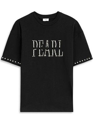 Twist Suni Incili Oversıze Tişört TS1260070256001