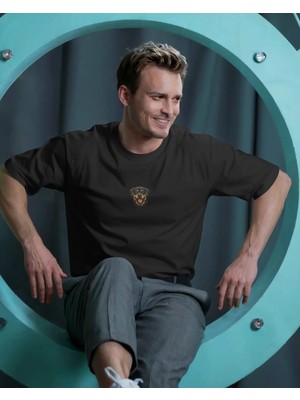 Muhtar Store Rottweiler Köpek Baskılı Unisex Oversize Tişört – Minimal Güçlü Rottweiler Tasarım