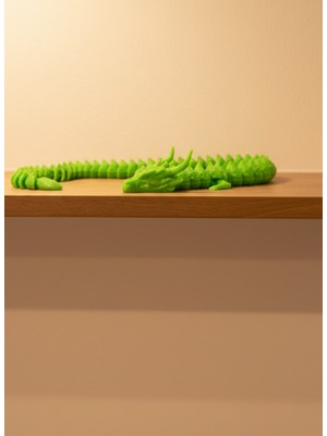 Maxdora Hareketli Yeşil Ejderha Figür Uzun Gövdeli Koleksiyonluk Tasarım - MX002U-7JKUB4