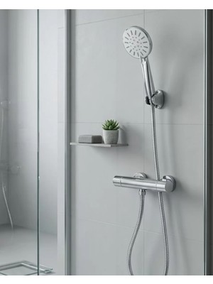 Maxdora Çok Fonksiyonlu 4 Modlu El Duşu Başlığı Krem Duş Seti Spiral Hortumlu - MX002U-7K3E45