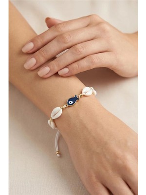 Petek Aksesuar Deniz Kabuğu Balık Makrome Bileklik