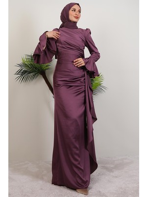 Giza Store Ilgın Tesettür Abiye Koyu Lila