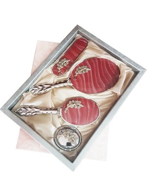 Ceyyiz Camomile 4lü Ayna Bordo Başak Fırça Seti CM301