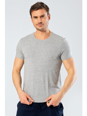 Cacharel Erkek Bisiklet Yaka Likrali T-Shirt