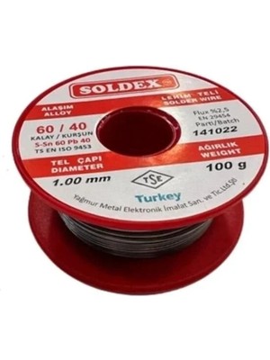 Hsc Bilişim 60/40 Lehim Teli 100 gr 1,00 mm (Sn:60 / Pb:40)