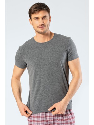 Cacharel Erkek Bisiklet Yaka Likrali T-Shirt