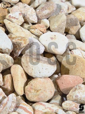 Sosc Natural Soscsarı Çizgili Rainbow Dolomit Çakıl Taşı, 1-3 Cm, 1 Kg, Dekoratif Bahçe Peyzaj Saksı Akvaryum Teraryum