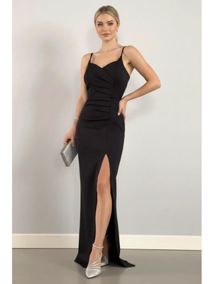 Infivento Kadın Scuba Kumaş Maxi Boy Abiye Elbise