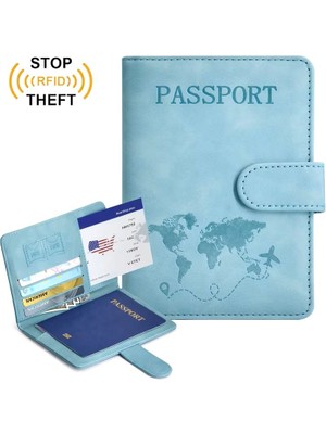 Beypa Pasaport Kılıfı Baskı Desenli Kredi Kartı-Sim Kart-Cüzdan Bölmeli-Rfid Manyetik Kapama