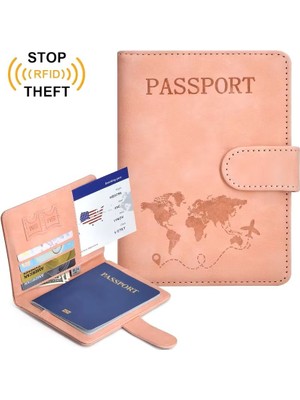 Beypa Pasaport Kılıfı Baskı Desenli Kredi Kartı-Sim Kart-Cüzdan Bölmeli-Rfid Manyetik Kapama