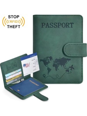 Beypa Pasaport Kılıfı Baskı Desenli Kredi Kartı-Sim Kart-Cüzdan Bölmeli-Rfid Manyetik Kapama