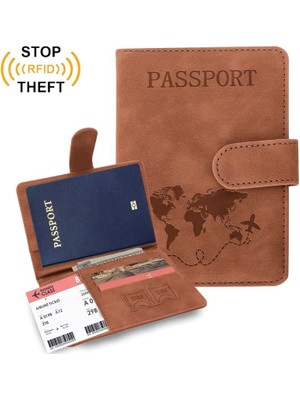 Beypa Pasaport Kılıfı Baskı Desenli Kredi Kartı-Sim Kart-Cüzdan Bölmeli-Rfid Manyetik Kapama