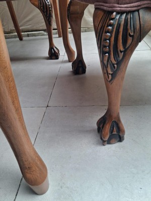 Bengi Ankara Mobilya Masa Sandalye Berjer 90627 Bengi Klasik Model Kayın Aslan Ayak Açılır Masa 6 Adet Tk