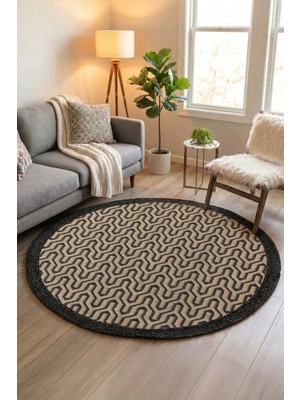 Soft Home Yuvarlak Kesim Jüt Kilim ( Leke Tutmaz)