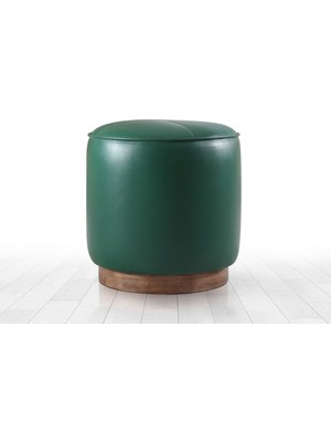 Lorence Home Nocbel Deri Puf Yeşil