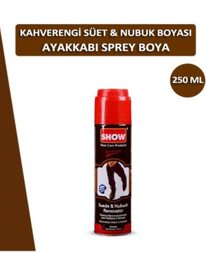 Abnturk Fırça Kapaklı Süet ve Nubuk Renk Yenileyici Ayakkabı Bakım Spreyi Kahverengi 250ML