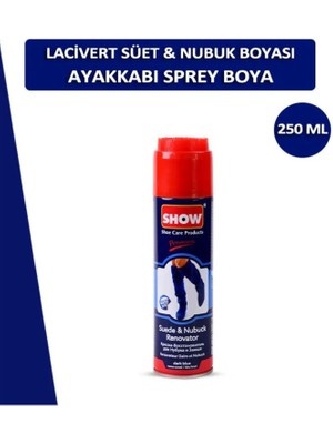 Abnturk Fırça Kapaklı Süet ve Nubuk Renk Yenileyici Ayakkabı Bakım Spreyi Koyu Mavi 250ML