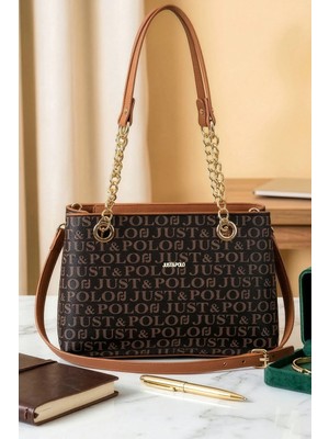 Just Polo Kadın Zincir Askılı 3 Bölmeli Uzun Çapraz Askılı El & Omuz Çantası (24X20 Cm)