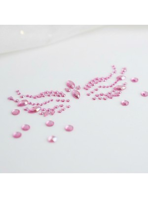 Pembe Taşlı Makyaj Yüz Süsü