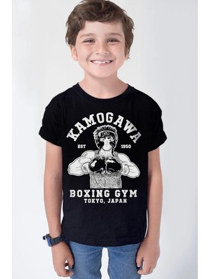 Rock&roll Anime Boksör Kısa Kollu Siyah Erkek Çocuk Tişört