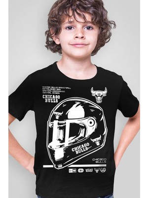 Rock&roll Chicago Racing Kısa Kollu Siyah Erkek Çocuk Tişört