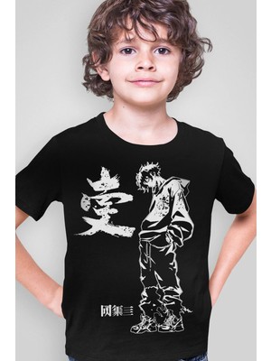 Rock&roll Cool Anime Kısa Kollu Siyah Erkek Çocuk Tişört