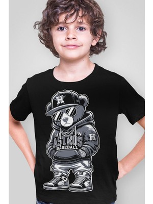 Rock&roll Hiphop Teddy Kısa Kollu Siyah Erkek Çocuk Tişört