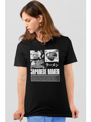 Rock&roll Japon Noodle Kısa Kollu Siyah Kadın Tişört