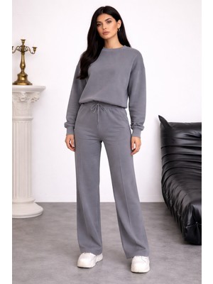 Balenbi Oversize Bisiklet Yaka Basic Modal Kadın Takım 1206 - Form Serisi