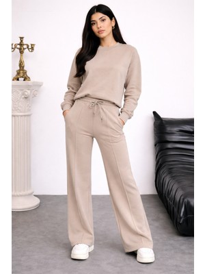 Balenbi Oversize Bisiklet Yaka Basic Modal Kadın Takım 1206 - Form Serisi