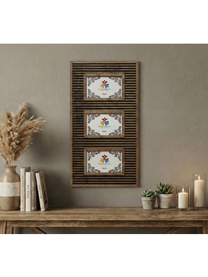 Hanem Çerçeve 3'lü 10X15 cm Fotoğraf Çerçevesi & Ahşap Mdf 3'lü Kolaj
